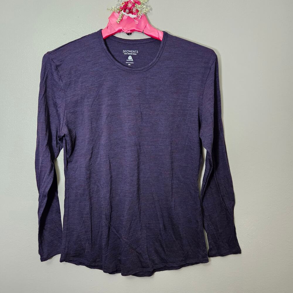 Gorpcore SEG'MENTS BaseLayer 100% Australian MerinoWool Top Purple Women XL Cozy
